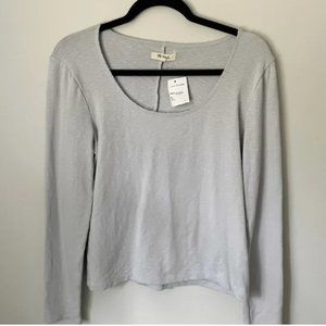 Madewell Scoopneck Long-Sleeve Baby Tee Cool Fog Grey Large
